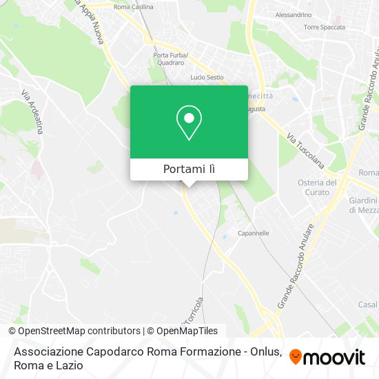 Mappa Associazione Capodarco Roma Formazione - Onlus