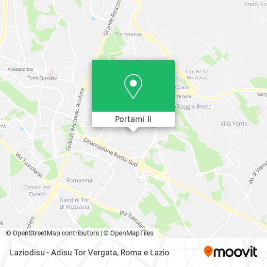Mappa Laziodisu - Adisu Tor Vergata