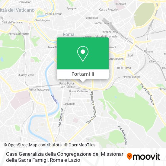 Mappa Casa Generalizia della Congregazione dei Missionari della Sacra Famigl