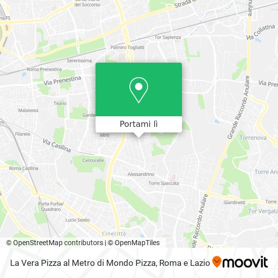 Mappa La Vera Pizza al Metro di Mondo Pizza