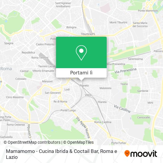 Mappa Mamamomo - Cucina Ibrida & Coctail Bar