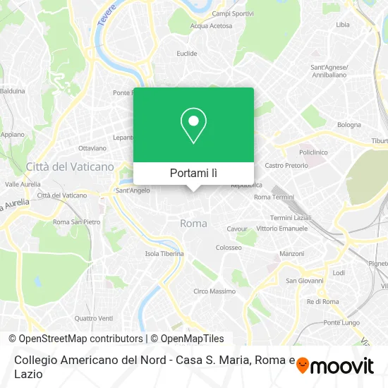 Mappa Collegio Americano del Nord - Casa S. Maria