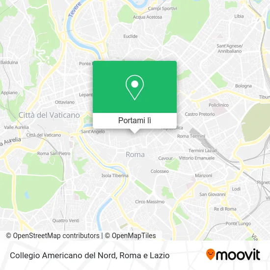 Mappa Collegio Americano del Nord