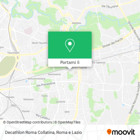 Mappa Decathlon Roma Collatina