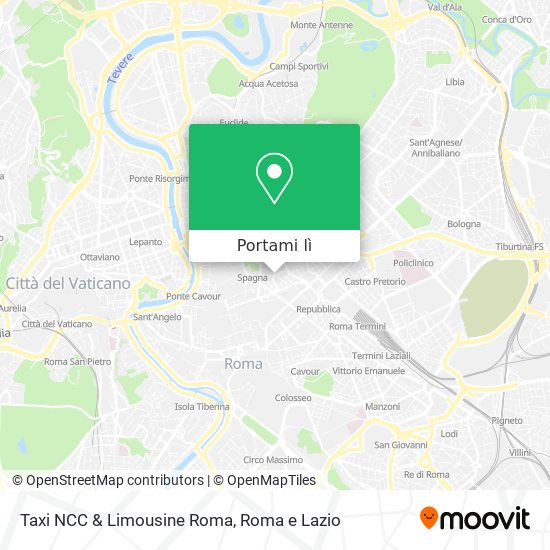 Mappa Taxi NCC & Limousine Roma