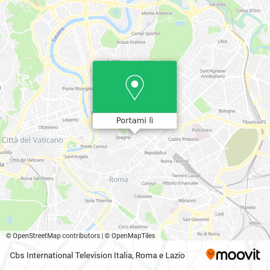 Mappa Cbs International Television Italia