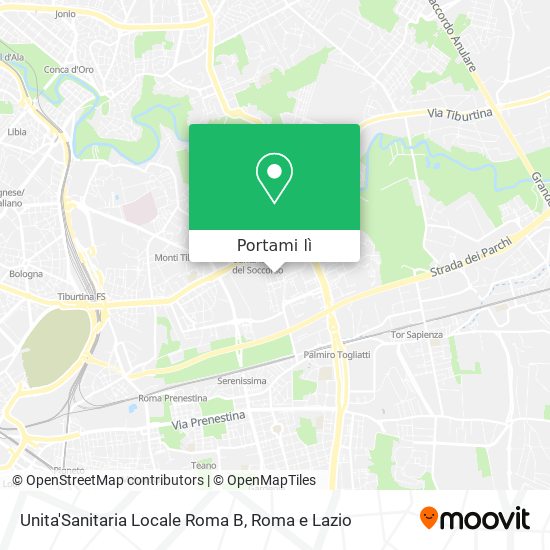 Mappa Unita'Sanitaria Locale Roma B