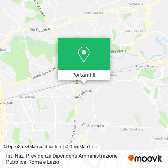 Mappa Ist. Naz. Previdenza Dipendenti Amministrazione Pubblica