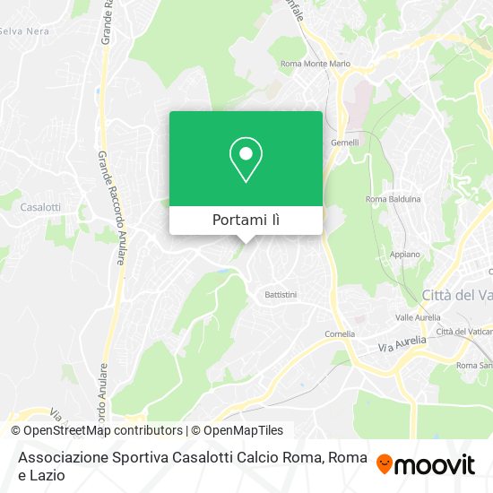 Mappa Associazione Sportiva Casalotti Calcio Roma