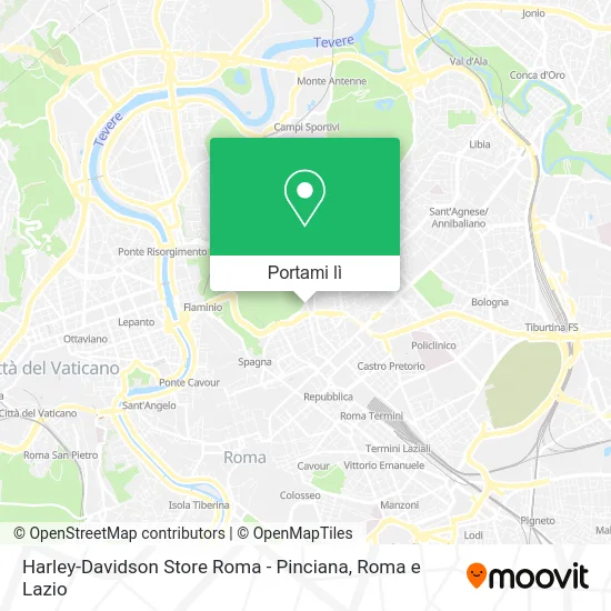Mappa Harley-Davidson Store Roma - Pinciana