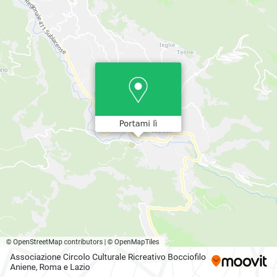 Mappa Associazione Circolo Culturale Ricreativo Bocciofilo Aniene