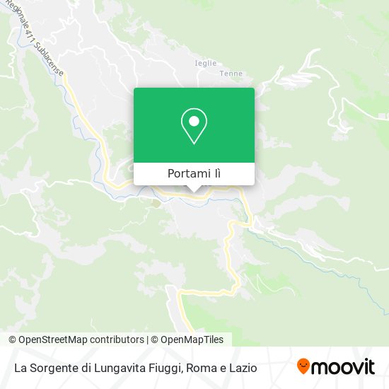 Mappa La Sorgente di Lungavita Fiuggi