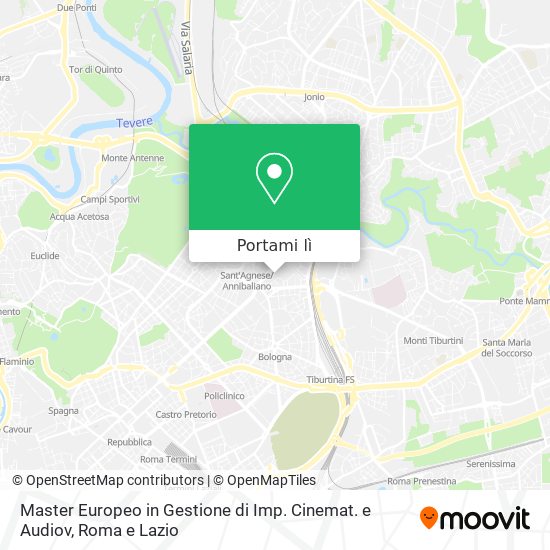Mappa Master Europeo in Gestione di Imp. Cinemat. e Audiov