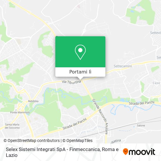 Mappa Selex Sistemi Integrati SpA - Finmeccanica