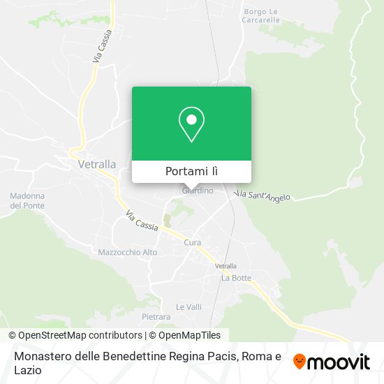 Mappa Monastero delle Benedettine Regina Pacis