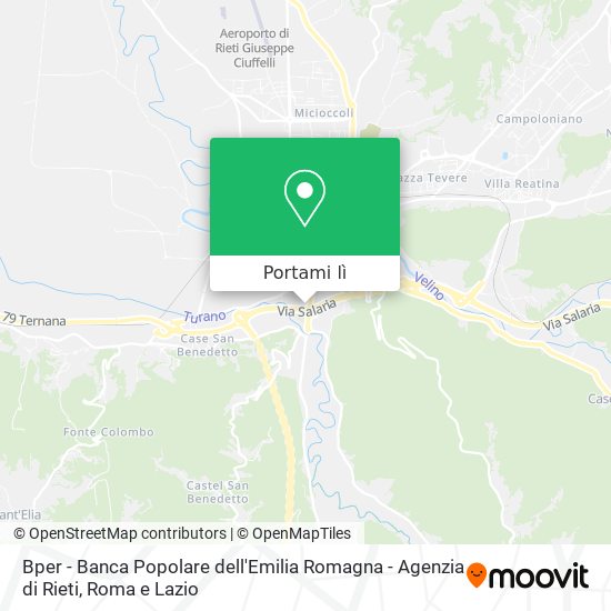 Mappa Bper - Banca Popolare dell'Emilia Romagna - Agenzia di Rieti