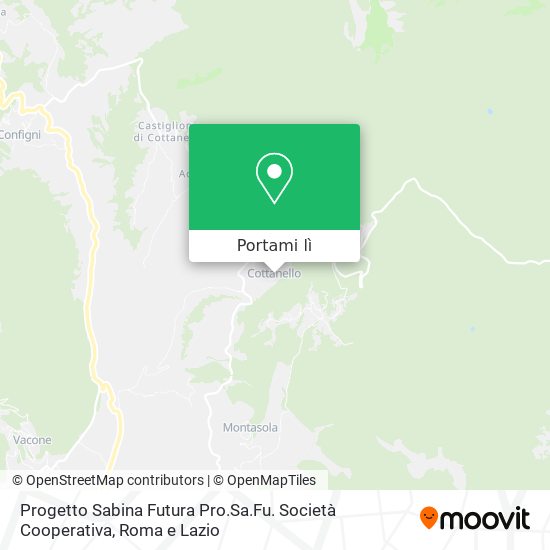 Mappa Progetto Sabina Futura Pro.Sa.Fu. Società Cooperativa