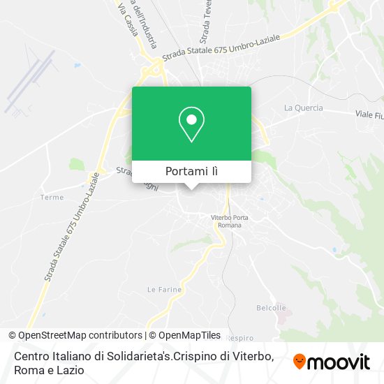 Mappa Centro Italiano di Solidarieta's.Crispino di Viterbo