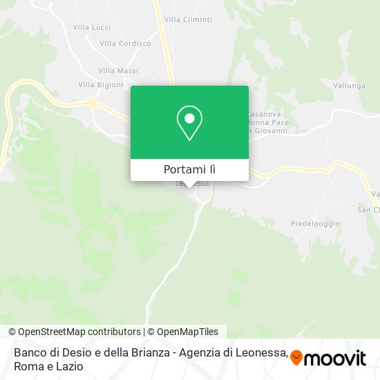 Mappa Banco di Desio e della Brianza - Agenzia di Leonessa