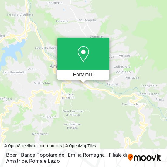 Mappa Bper - Banca Popolare dell'Emilia Romagna - Filiale di Amatrice