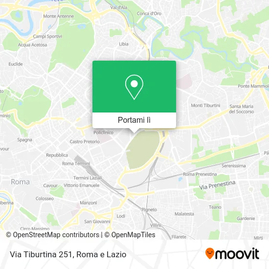 Mappa Via Tiburtina 251