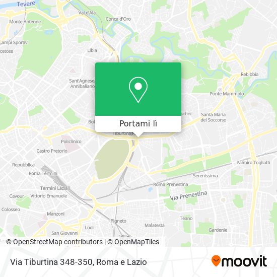 Mappa Via Tiburtina 348-350