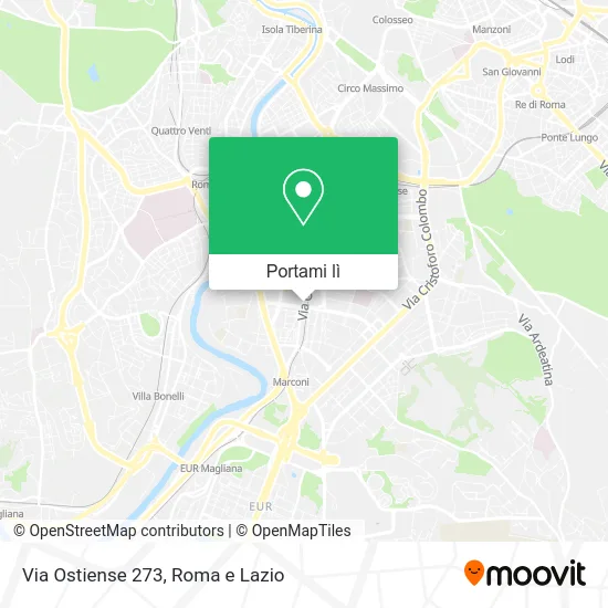 Mappa Via Ostiense 273