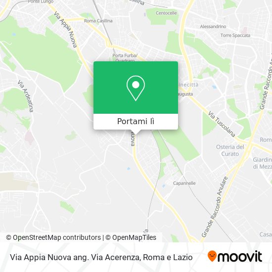 Mappa Via Appia Nuova ang. Via Acerenza