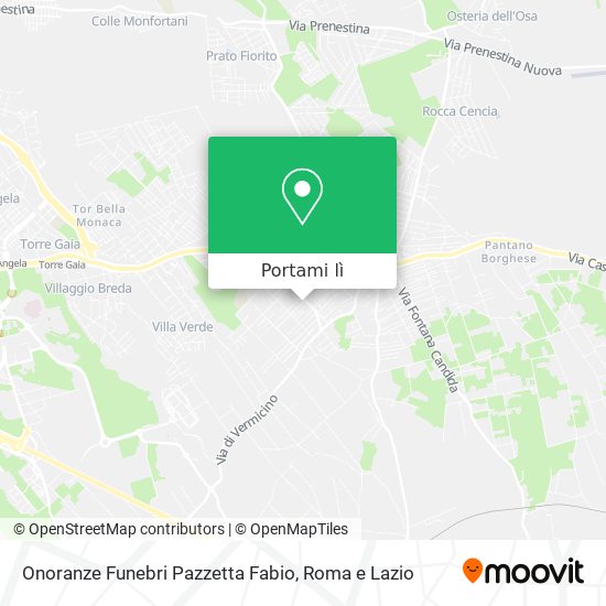 Mappa Onoranze Funebri Pazzetta Fabio