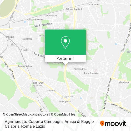 Mappa Agrimercato Coperto Campagna Amica di Reggio Calabria