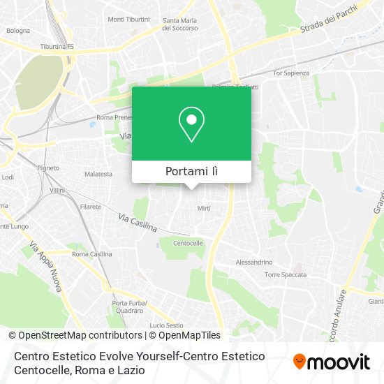 Mappa Centro Estetico Evolve Yourself-Centro Estetico Centocelle