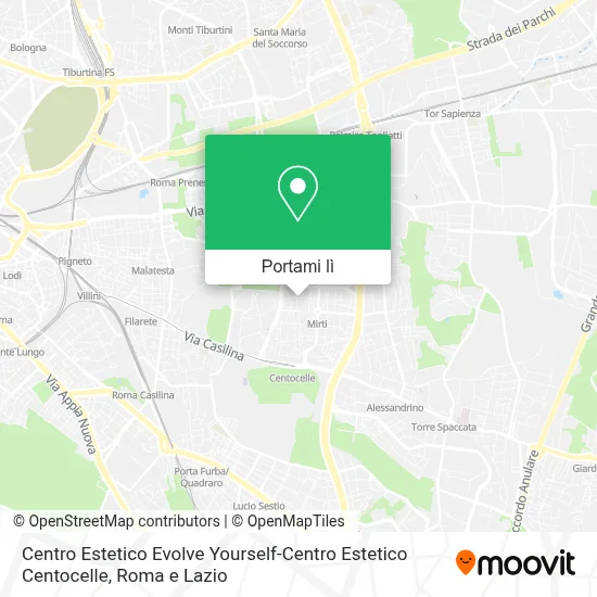 Mappa Centro Estetico Evolve Yourself-Centro Estetico Centocelle