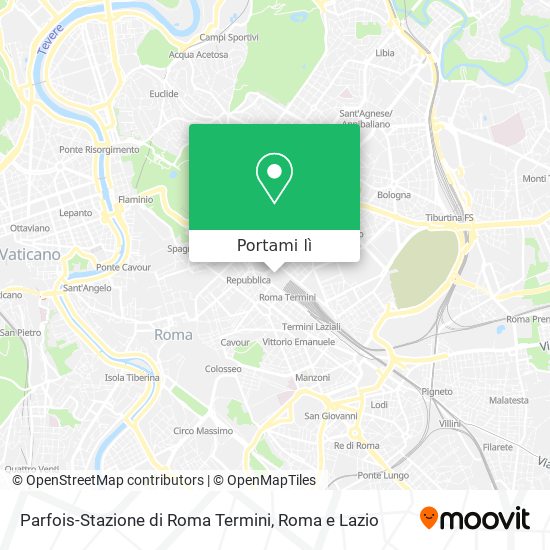 Mappa Parfois-Stazione di Roma Termini