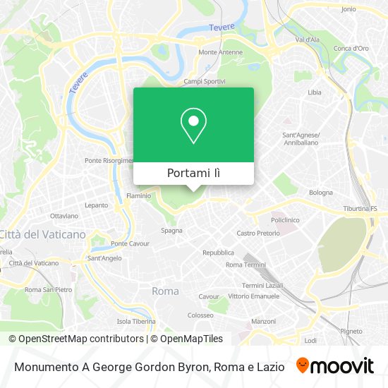 Mappa Monumento A George Gordon Byron