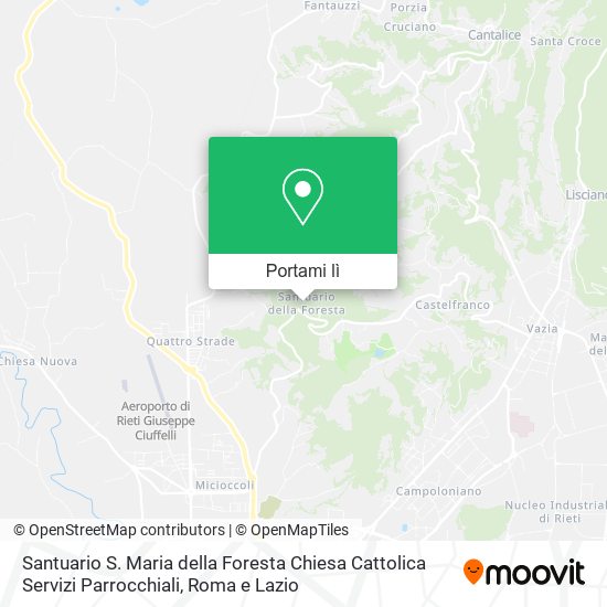 Mappa Santuario S. Maria della Foresta Chiesa Cattolica Servizi Parrocchiali