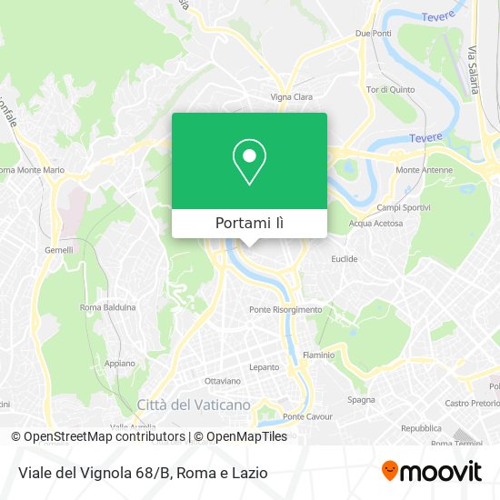 Mappa Viale del Vignola 68/B