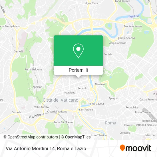 Mappa Via Antonio Mordini 14