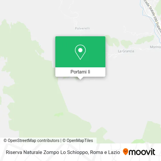 Mappa Riserva Naturale Zompo Lo Schioppo
