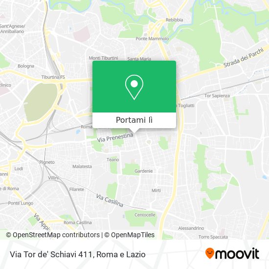 Mappa Via Tor de' Schiavi 411