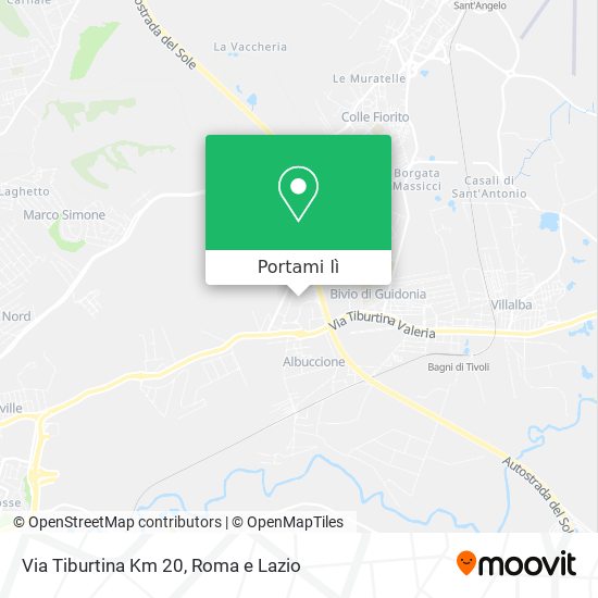 Mappa Via Tiburtina Km 20