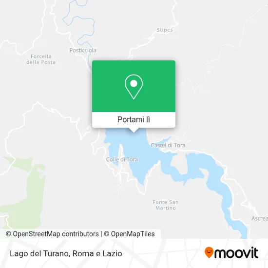 Mappa Lago del Turano