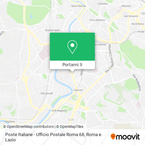 Mappa Poste Italiane - Ufficio Postale Roma 68