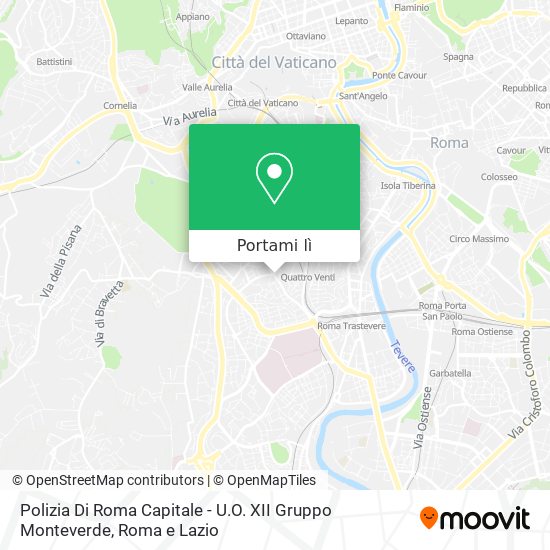 Mappa Polizia Di Roma Capitale - U.O. XII Gruppo Monteverde