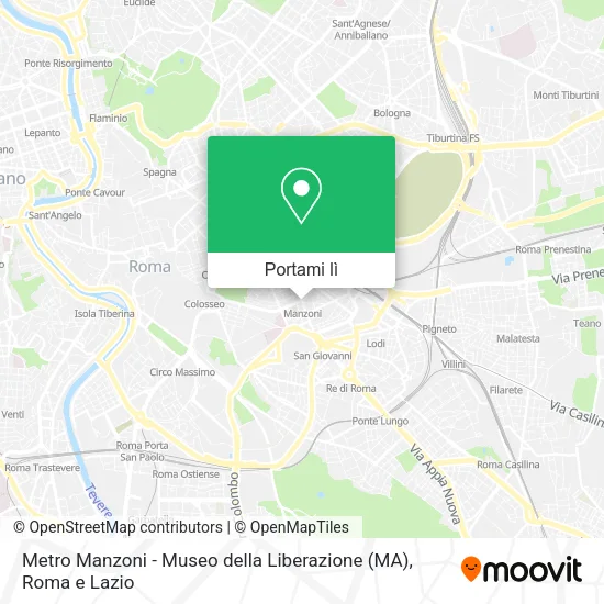 Mappa Metro Manzoni - Museo della Liberazione (MA)