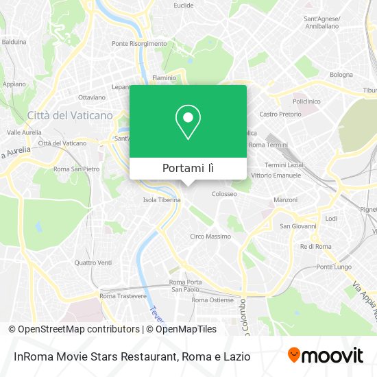 Mappa InRoma Movie Stars Restaurant