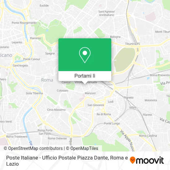 Mappa Poste Italiane - Ufficio Postale Piazza Dante
