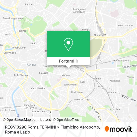 Mappa REGV 3290 Roma TERMINI > Fiumicino Aeroporto