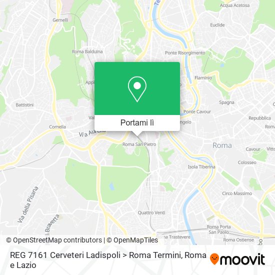 Mappa REG 7161 Cerveteri Ladispoli > Roma Termini
