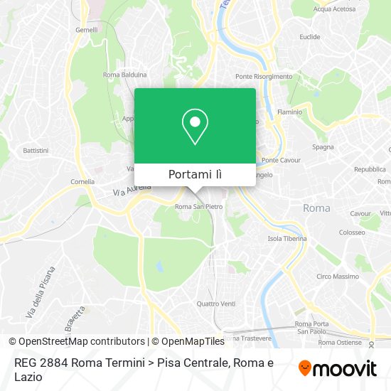 Mappa REG 2884 Roma Termini > Pisa Centrale