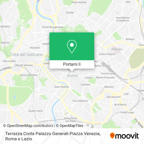 Mappa Terrazza Civita Palazzo Generali Piazza Venezia